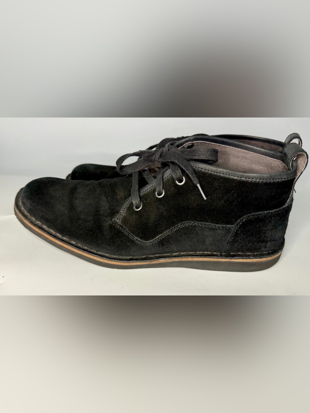 John Varvatos Star Chukka Boots Mens 9 Black Suede Hipster Preppy Urban MI USA - Picture 7 of 11
